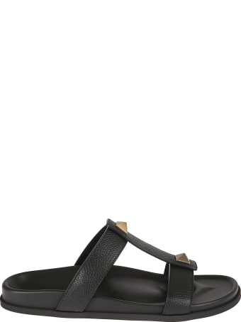 Valentino Garavani Stud Detail Flat Sandals
