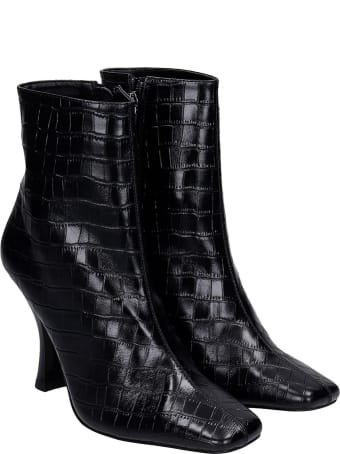 Kurt Geiger High Heels Ankle Boots In Black Leather