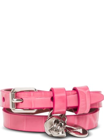 Alexander McQueen Skull Leather Bracelet