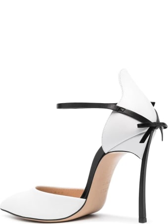 Casadei White And Black Blade Penny Pump