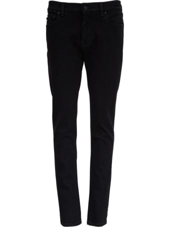 Off-White Black Jeans With Diagonals Detail