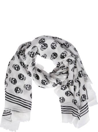 Alexander McQueen White And Black Modal Biker Scarf