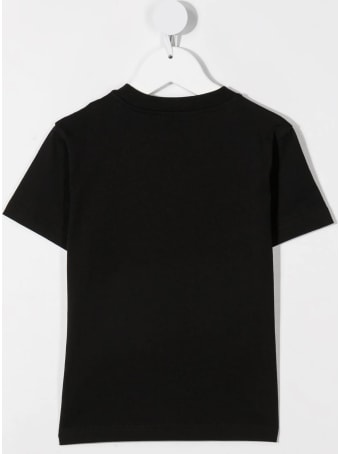 Moncler Kid Black T-shirt With Micro Logo On The Chest