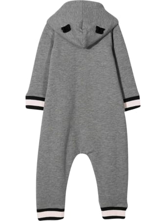 Moncler Grey Romper With Hood