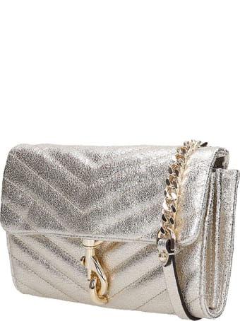 Rebecca Minkoff Edie Wallet On Shoulder Bag In Gold Leather