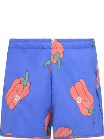 Bobo Choses Blue Swimsuit For Boy With Peppers
