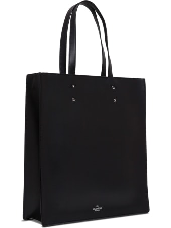 Valentino Garavani Leather Tote Shopper With Logo