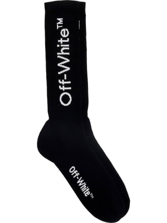 Off-White Diag Socks In Black Cotton