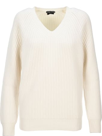 Tom Ford Soft Cashmere Rib V-neck Top
