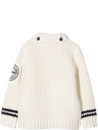 Stone Island Junior White Cardigan