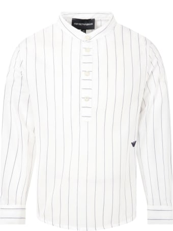 Armani Collezioni White Shirt For Boy With Eagle