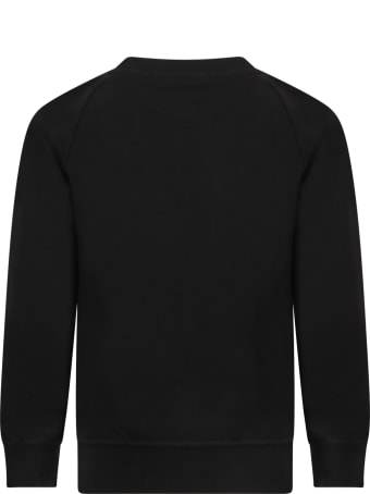 MSGM Black Sweatshirt For Kids With Logo