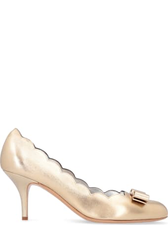 Salvatore Ferragamo Carla Laminated Leather Pumps