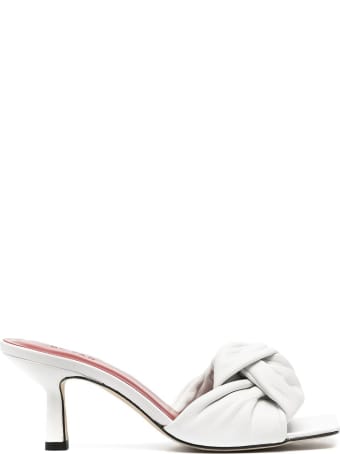 BY FAR "lana" White Leather Mules