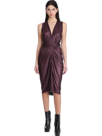 Rick Owens Lilies Dress In Viola Viscose
