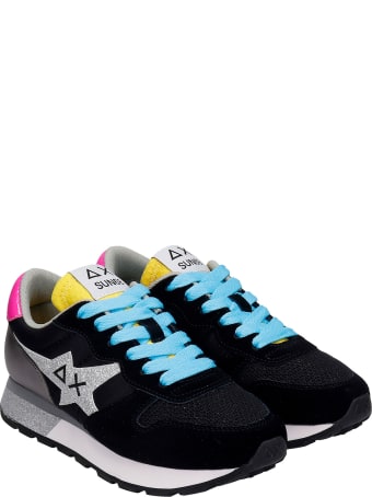 Sun 68 Ally Star Sneakers In Black Synthetic Fibers