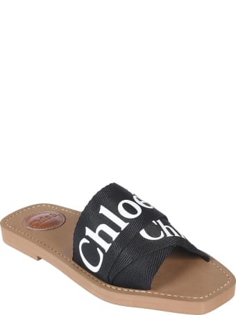 Chloé Logo Cross-strap Sliders