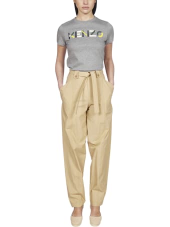 Kenzo Belted Cotton Trousers