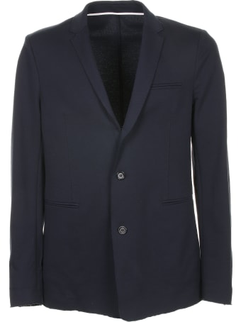 Paolo Pecora Single-breasted Blue Jacket