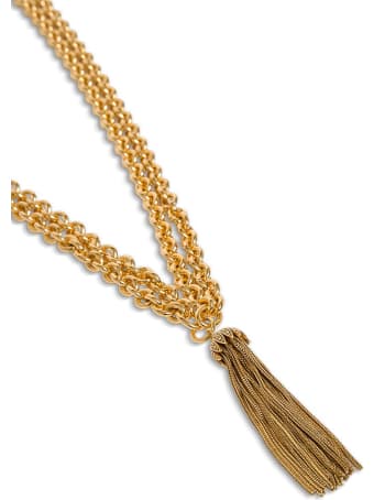 Saint Laurent Metal Oyum Necklace With Tassel