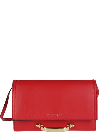 Alexander McQueen Red Leather The Story Shoulder Bag