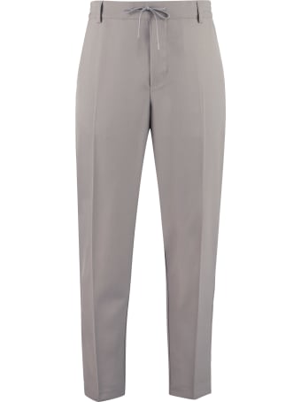 Maison Kitsuné Wool-blend Trousers With Drawsting At Waist