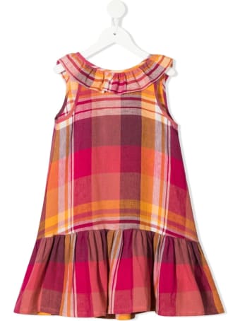 Il Gufo Check Print Linen Dress