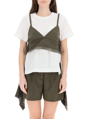 Sacai T-shirt With Wool Blend Top
