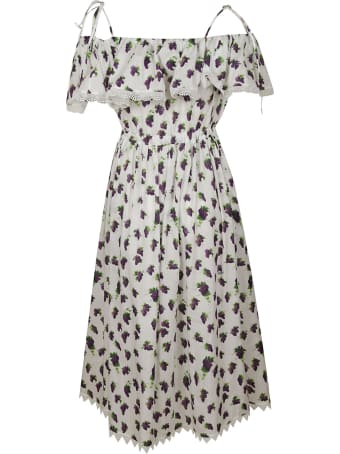 MSGM Grapes Print Pleated Dress