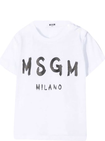 MSGM White T-shirt With Black Print