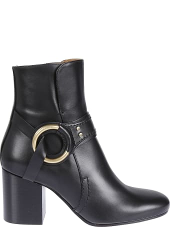 Chloé Stud Leather Ankle Boots