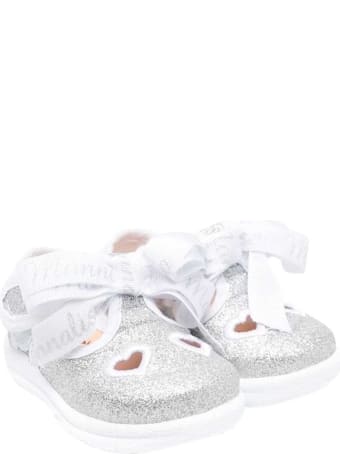 Monnalisa Glitter Silver Ballet Flats