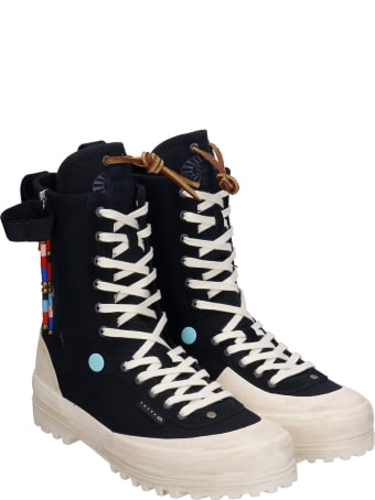 Superga Sneakers In Black Canvas