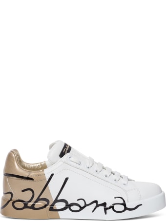 Dolce & Gabbana Leather And Patent Portofino Sneakers
