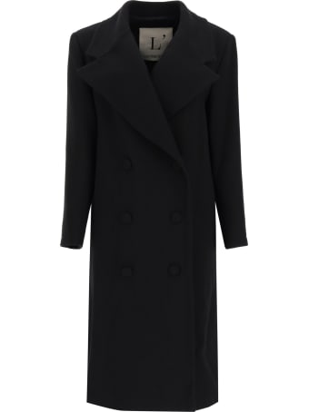 L'Autre Chose Double-breasted Wool Crepe Coat