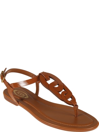 Tod's Side Buckled Flat Sandals