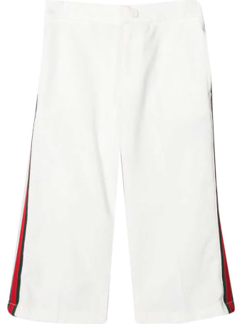 Gucci White Trousers With Side Band