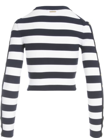 MICHAEL Michael Kors Stripe Sweater W/snap Sleeves