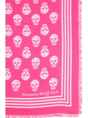 Alexander McQueen Scarf With Biker Skull Print