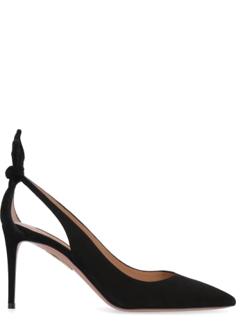 Aquazzura Deneuve Suede Ponty-toe Pumps