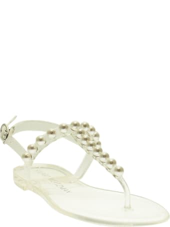 Stuart Weitzman Goldie Jelly - Thong Sandal With Pearls
