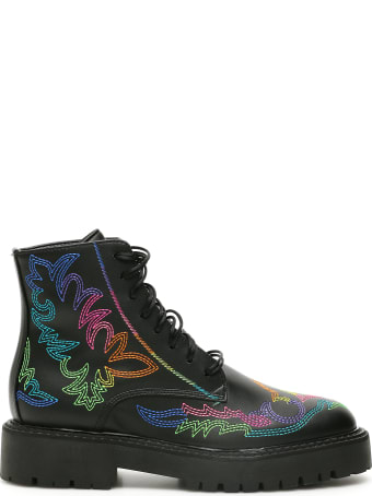 Dawni Western Rainbow Combat Boots