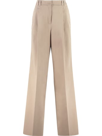 Agnona Cotton Wide Leg Trousers