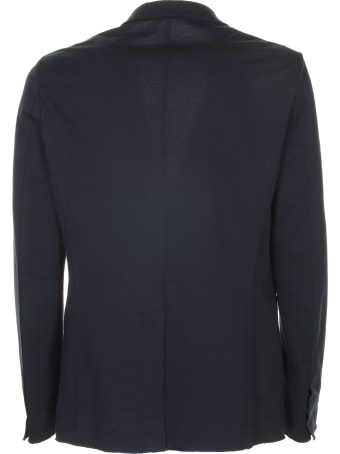 Paolo Pecora Single-breasted Blue Jacket