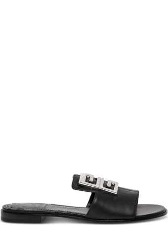 Givenchy 4g Flat Sandals In Black Leather