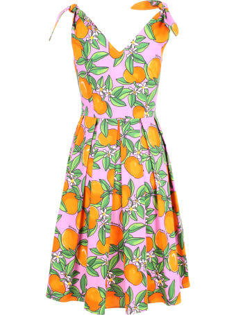 Alessandro Enriquez 'orange Print' Cotton Dress