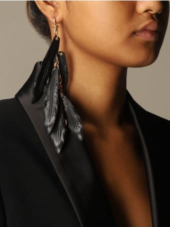 Dsquared2 Jewel Dsquared2 Earrings With Leaves In Nappa And Stones