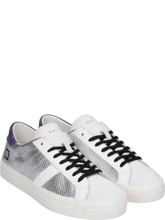 D.A.T.E. Hill Low Sneakers In Silver Leather