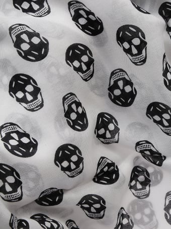 Alexander McQueen White And Black Modal Biker Scarf