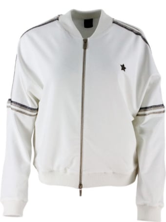 Lorena Antoniazzi Jogging Sweatshirt With Lurex Inserts Along The Arm